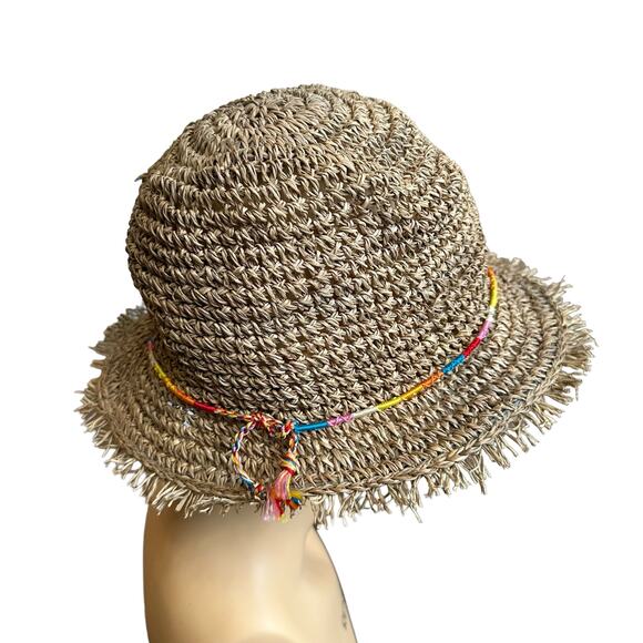 Brooklyn Hat Co Seagrass Hat with Rainbow Trim Style bkn1425-toast straw hat OS